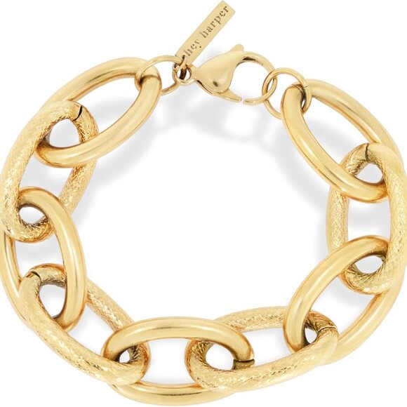 Gold Plated Stainless Steel Link Bracelet Waterproof Tarnish Resistant for Women - Picture 1 of 3